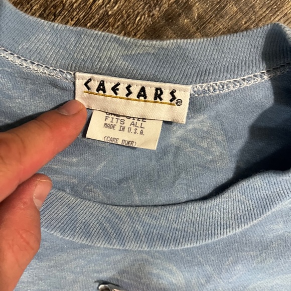 Vintage Caesars Palace Shirt OSFA Night Shirt 90's Las Vegas Casino Tee Blue - Picture 3 of 3